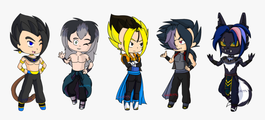 My First Set Of My Ocs From Dragonball Fusions Thru - Cartoon, HD Png Download, Free Download