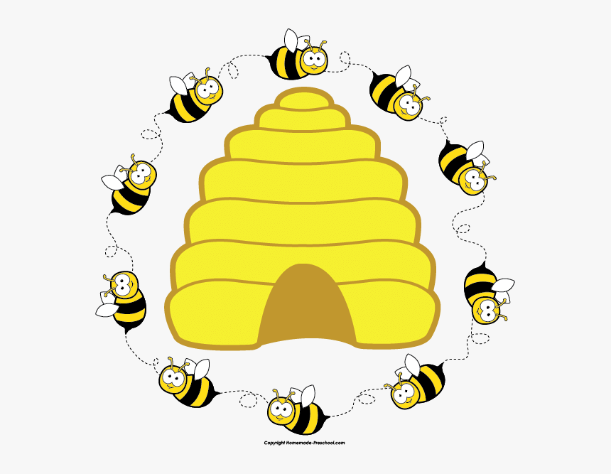 Hive Of Bees Clipart - Clip Art Bee Hive, HD Png Download, Free Download