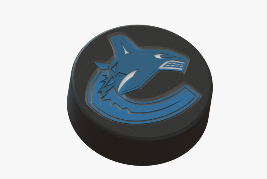 Vancouver Canucks Logo On Ice Hockey Puck 3d Print - Great White Shark, HD Png Download, Free Download