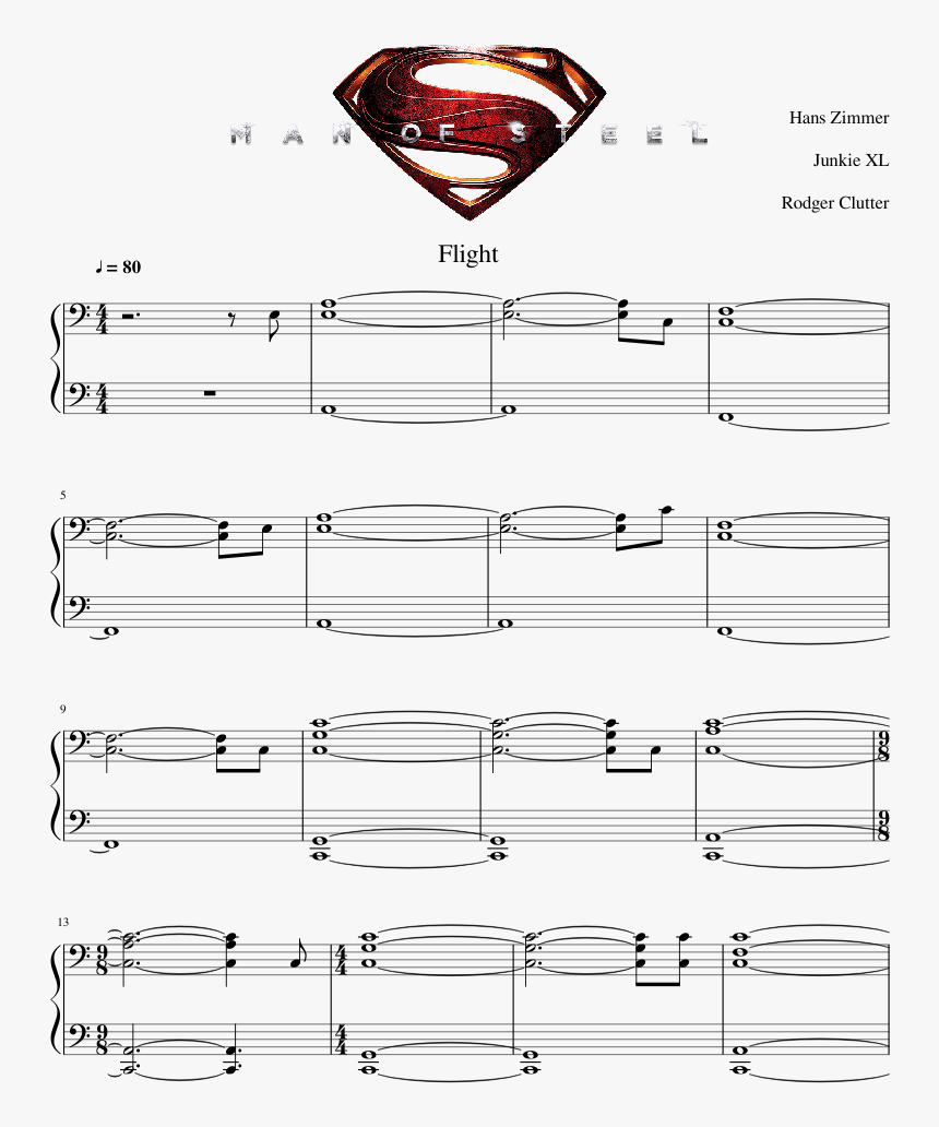 Flight Man Of Steel Piano Sheet Music, HD Png Download, Free Download