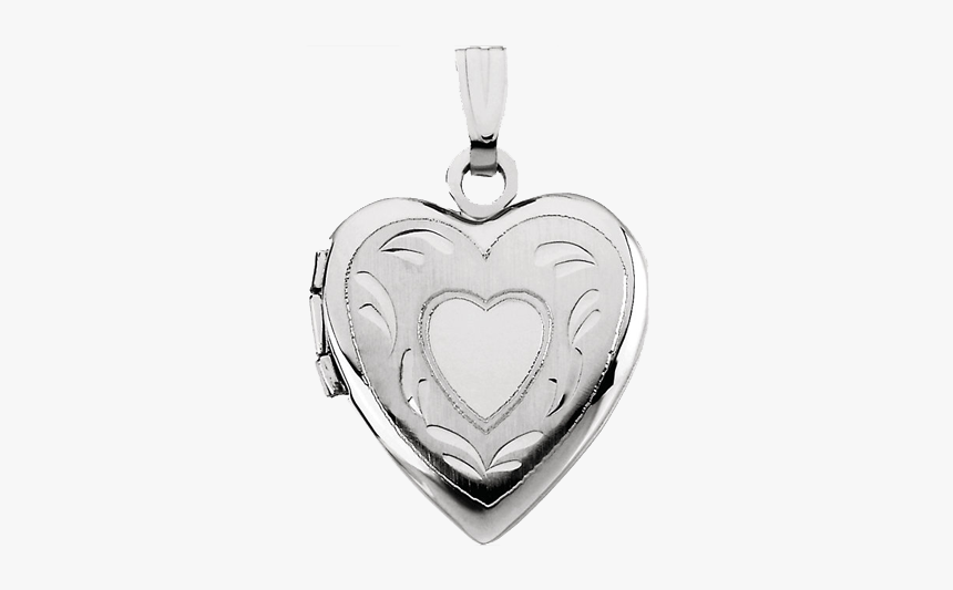 White Gold Heart Locket - Locket, HD Png Download, Free Download