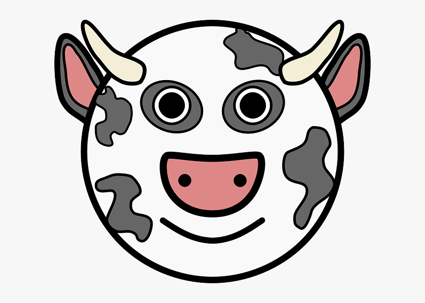 Head, Simple, Face, Circle, Barn, Farm, Cow, Horns - Circle Cow Head, HD Png Download, Free Download