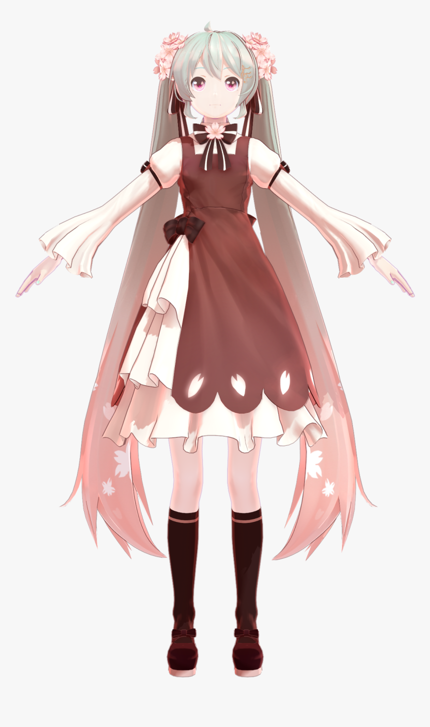 Sakura Miku Png - Mmd Model Miku, Transparent Png, Free Download