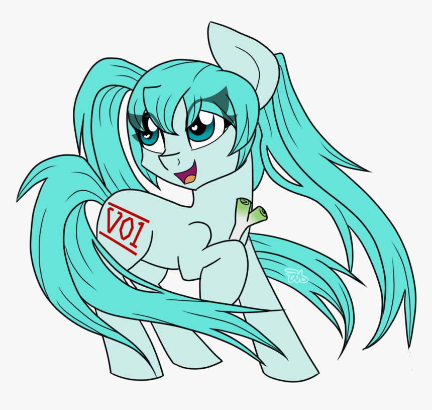 Partylikeapegasister, Crossover, Hatsune Miku, Leek, - Cartoon, HD Png Download, Free Download