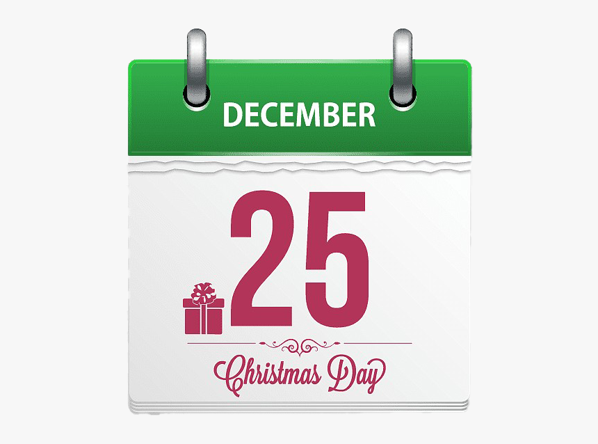December 25 Png Pic - 25 December Calendar Png, Transparent Png, Free Download