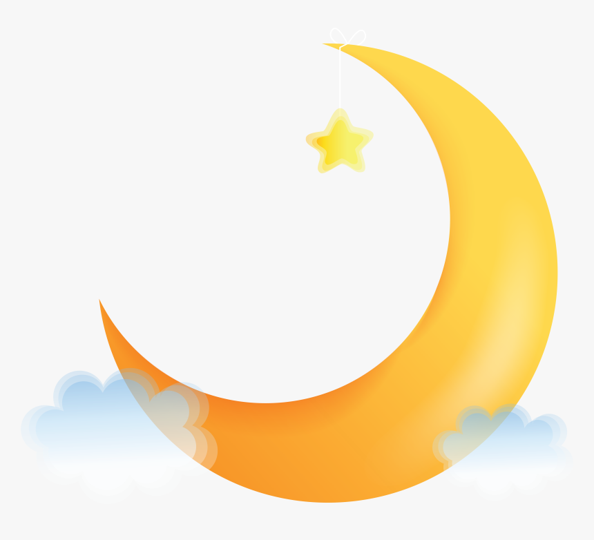Crescent Moon Illustration - Cute Moon Clipart Png, Transparent Png, Free Download