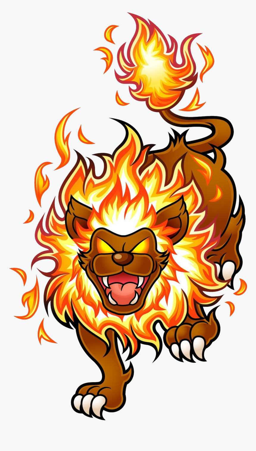 Clipart Flames Fire Trail - Kirby Lion, HD Png Download, Free Download