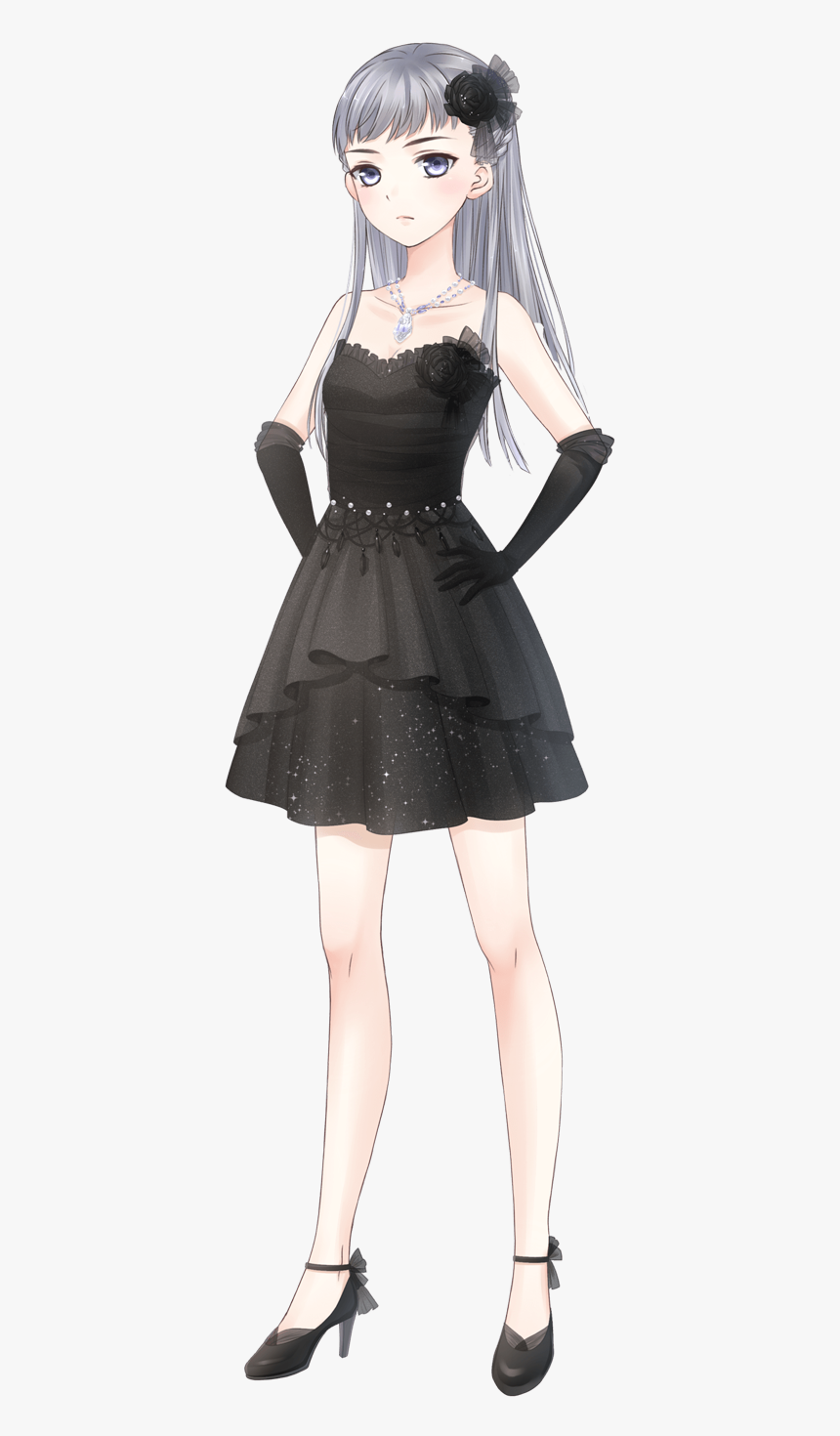 Kimi 16 9 T2 - Anime Girl In Black Outfit, HD Png Download, Free Download