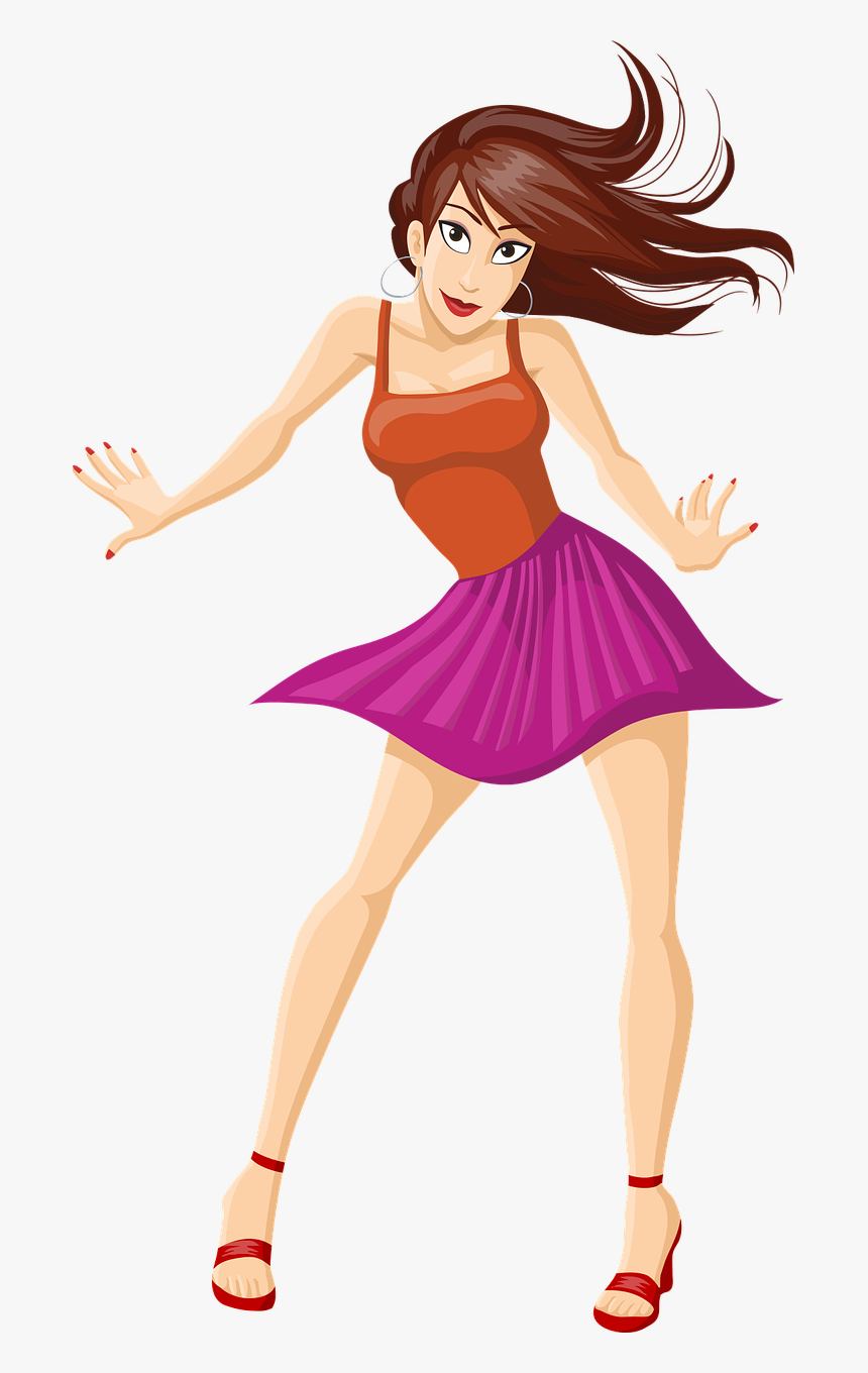 Cartoon Dancing Girl Png, Transparent Png - kindpng