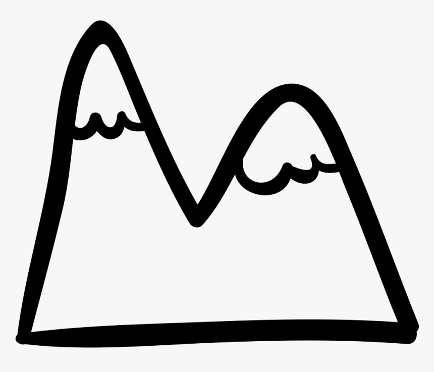 Mountains Hand Drawn Outline - Hand Drawn Mountains Icon, HD Png Download, Free Download