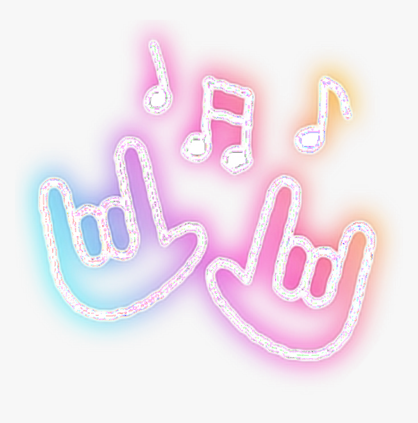 Musicnotes Neon Hands Music Notes Hands - Transparent Colorful Music Notes, HD Png Download, Free Download