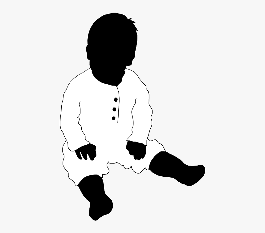 Black White Silhouette Baby - Illustration, HD Png Download, Free Download