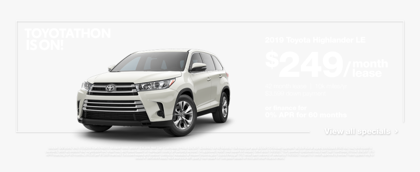 2019 Toyota Highlander Le - Toyota 2018 Hybrid Highlander, HD Png Download, Free Download