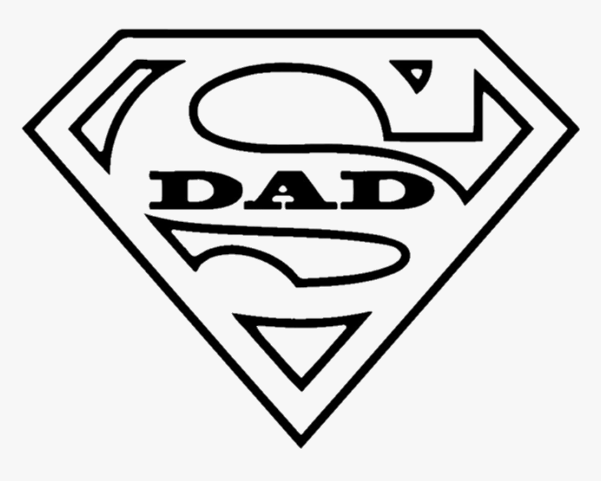 Superman Logo Colouring Page , Png Download - Super Dad Clipart Black And White, Transparent Png, Free Download