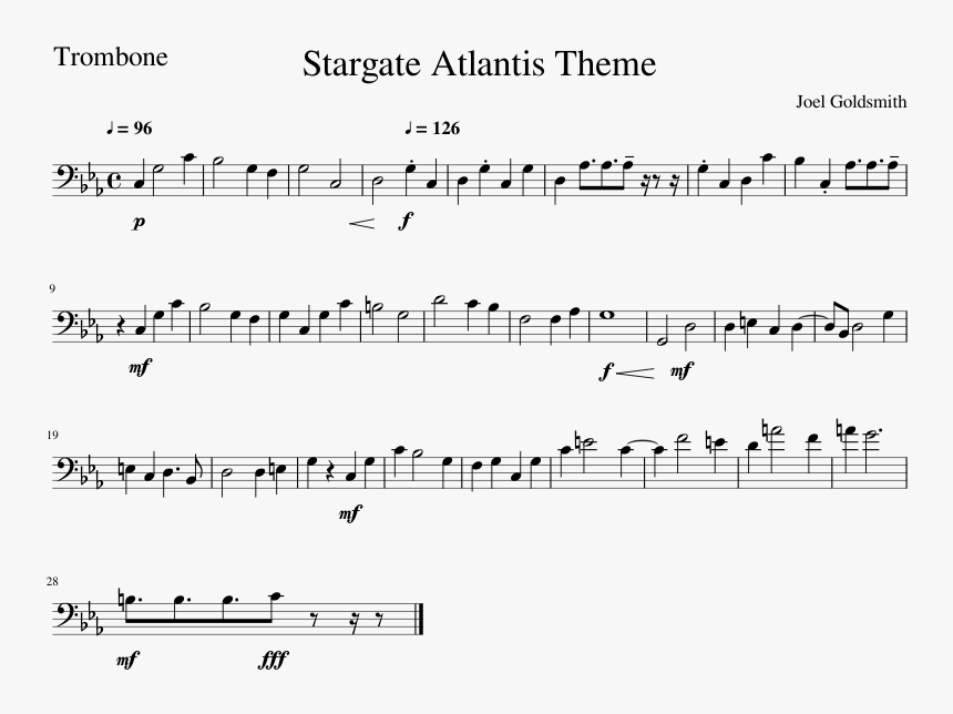 Stargate Atlantis Theme - Partitura De Noite Feliz, HD Png Download, Free Download