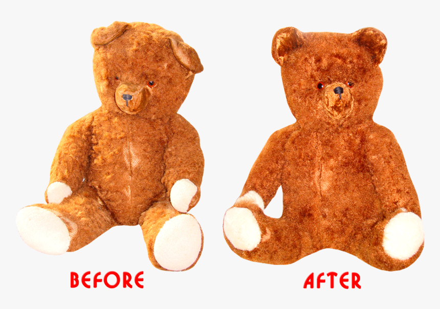 Restoration Of A Toy Bear 45 Years - Teddt Restoration Before After, HD Png Download, Free Download