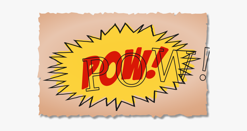 Vintage Comic Pow Sound Effect With Overlay Writing - Paper, HD Png Download, Free Download