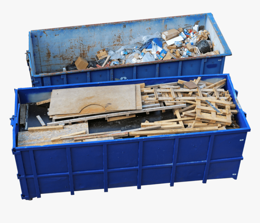 Affordable Roll Offs Blue Roll Off Dumpsters - Construction Site Garbage Bins, HD Png Download, Free Download