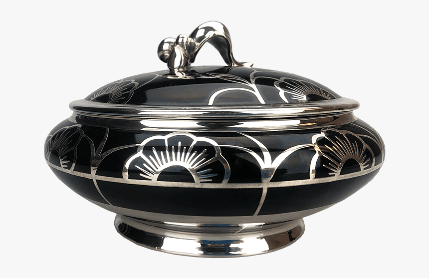 Hertel Jacob Covered Porcelain Dish With Silver Overlay - Ceramic, HD Png Download, Free Download