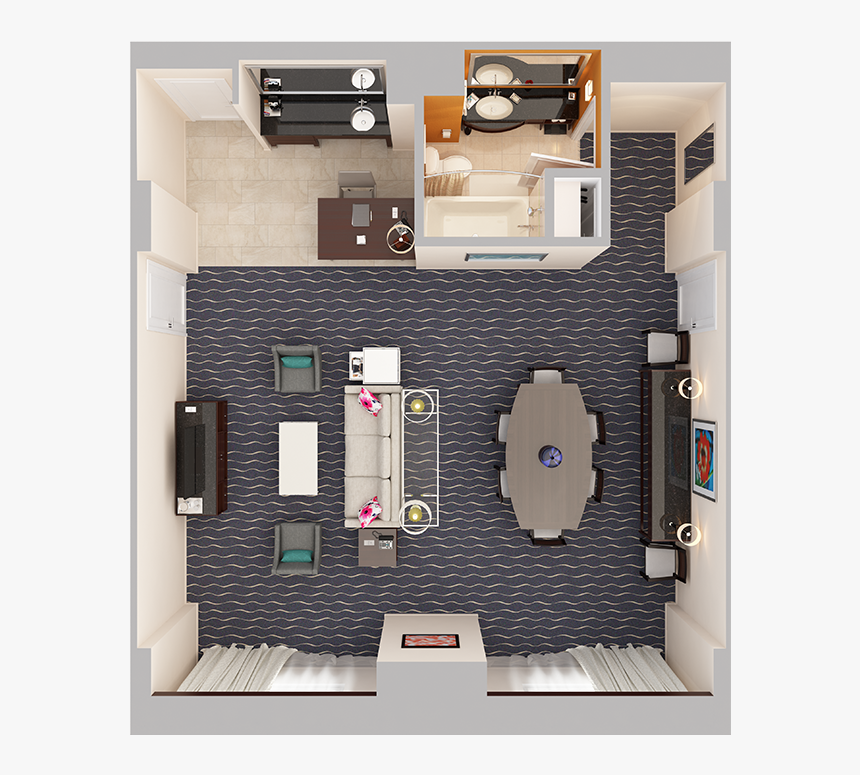 3d Hotel Rooms Floor Plan, HD Png Download, Free Download