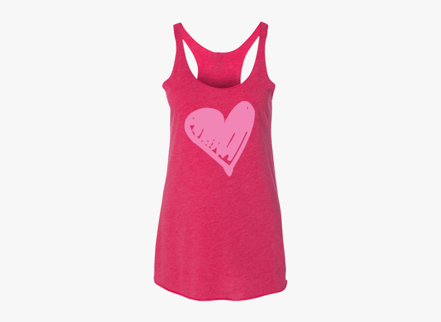 Beyoutees® Pink Scribble Heart Graphic Tank - Sleeveless Shirt, HD Png ...