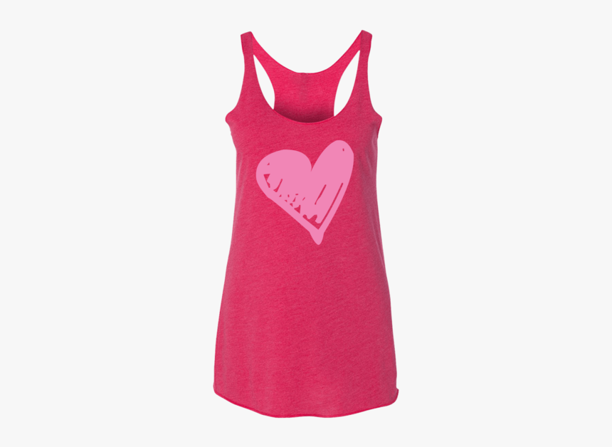 Beyoutees® Pink Scribble Heart Graphic Tank - Sleeveless Shirt, HD Png Download, Free Download