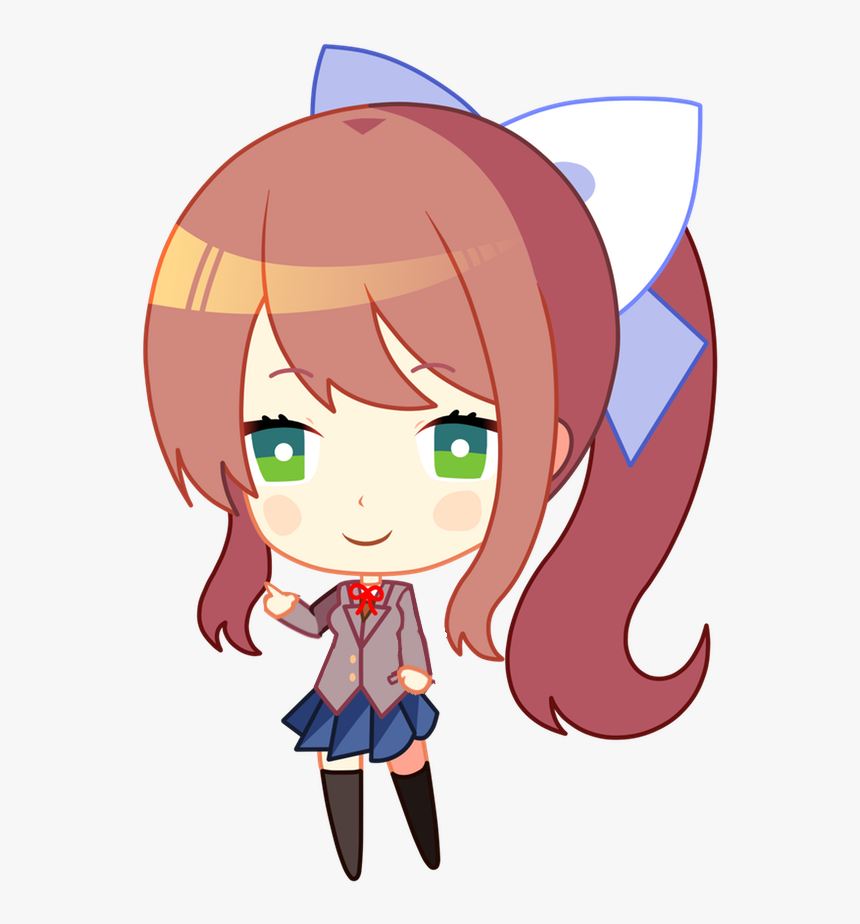 Edited Mediachibi Monika Does A Familiar Pose - Doki Doki Monika Sticker, HD Png Download, Free Download