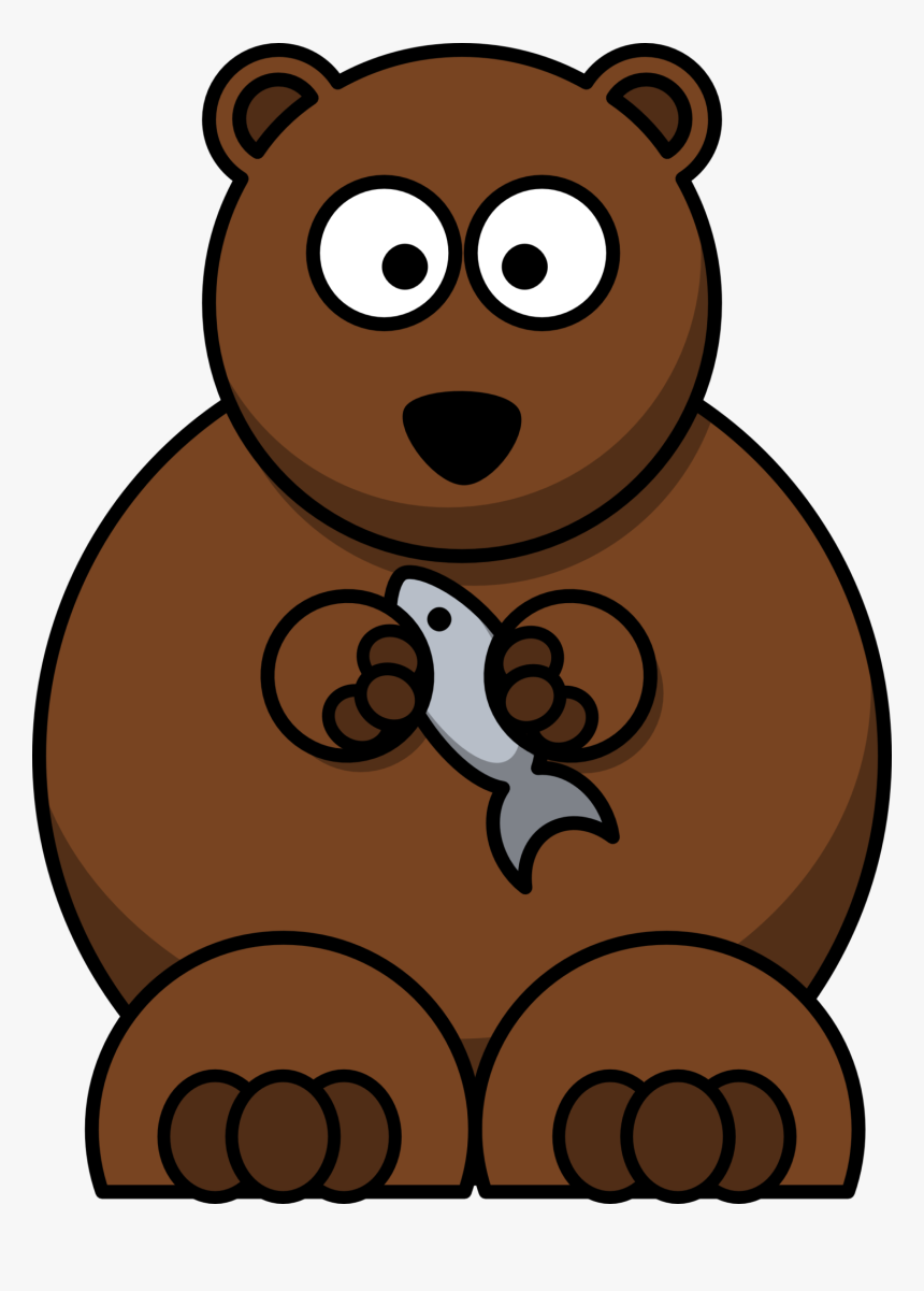 Cartoon Bear And Fish - Cartoon Bear Clipart, HD Png Download, Free Download