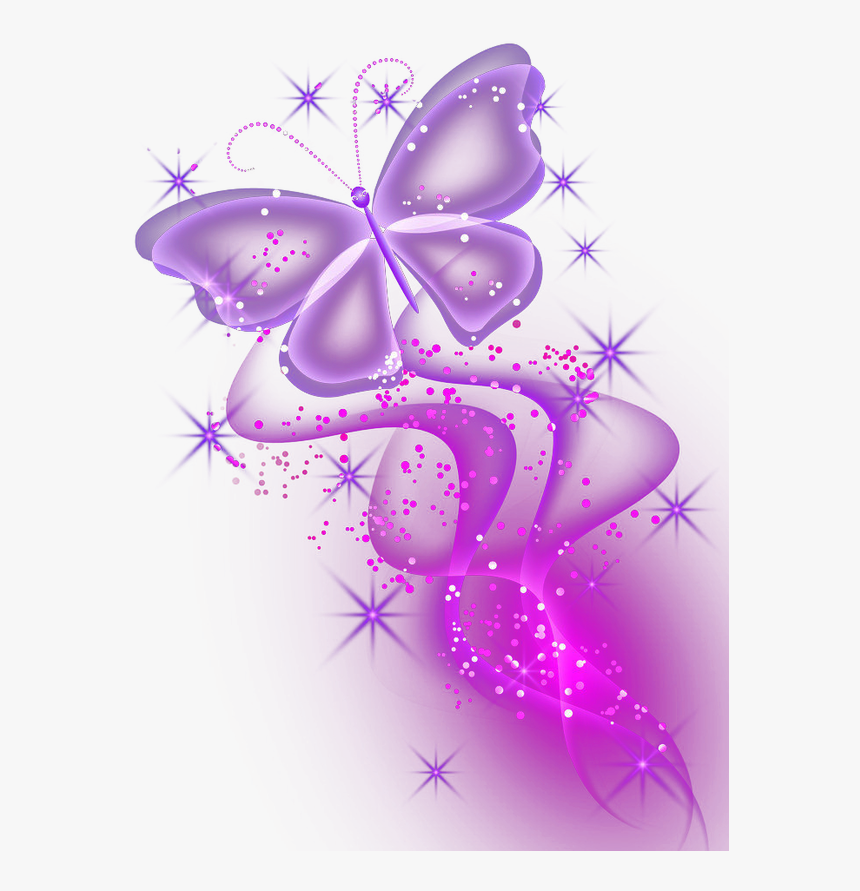#butterfly #lighting #luminous #effect #starlight #bomb - Transparent Background Purple Butterfly, HD Png Download, Free Download