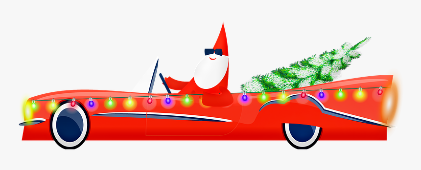 Car With Santa Claus Png, Transparent Png, Free Download