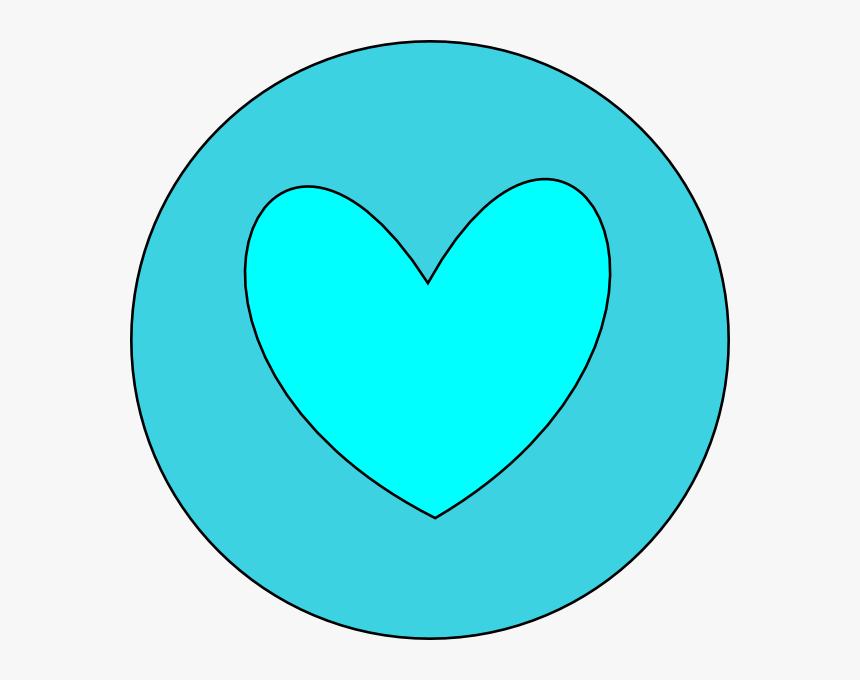 Heart In Circle Blue Svg Clip Arts - Heart, HD Png Download, Free Download