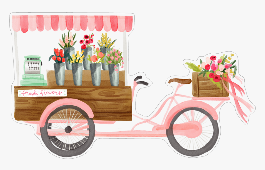 Flower Bike Print & Cut File - Antique Car, HD Png Download, Free Download