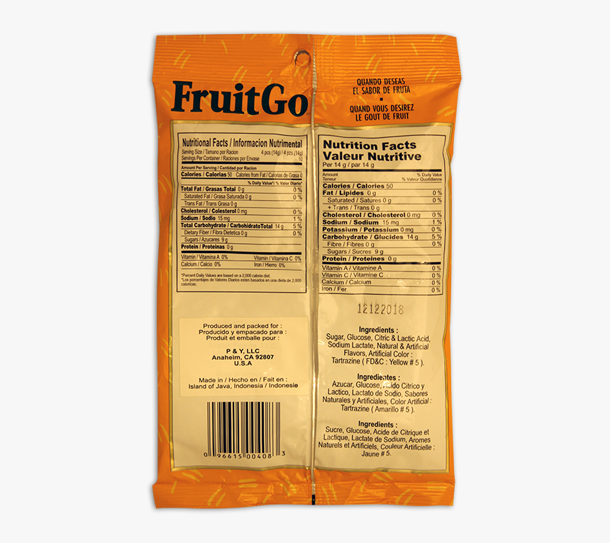 E-fruitgomango505backweb - Nutrition Facts Label, HD Png Download, Free Download