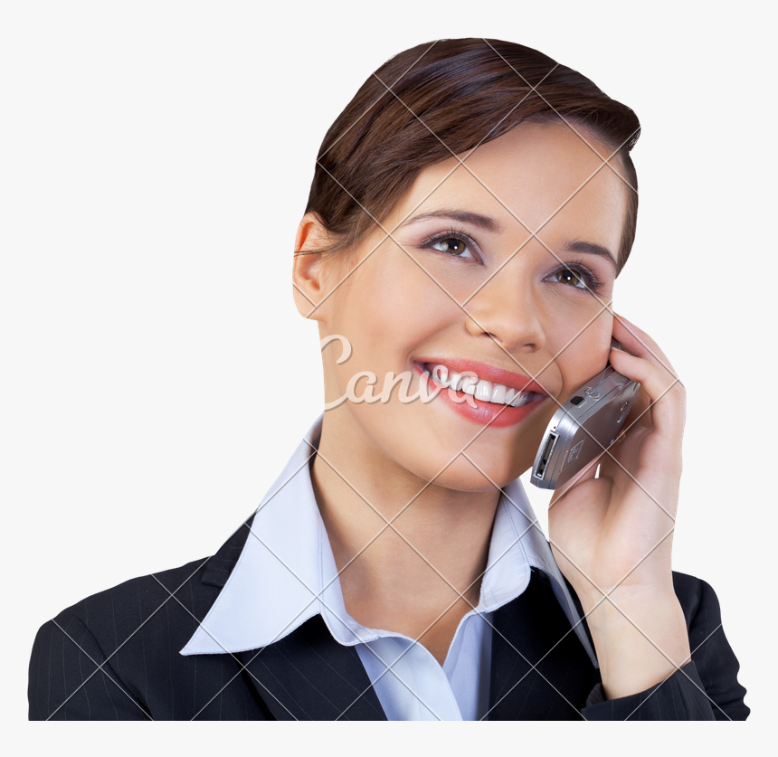 Businesswoman Talking On The Phone Isolated Photos - Girl, HD Png Download, Free Download