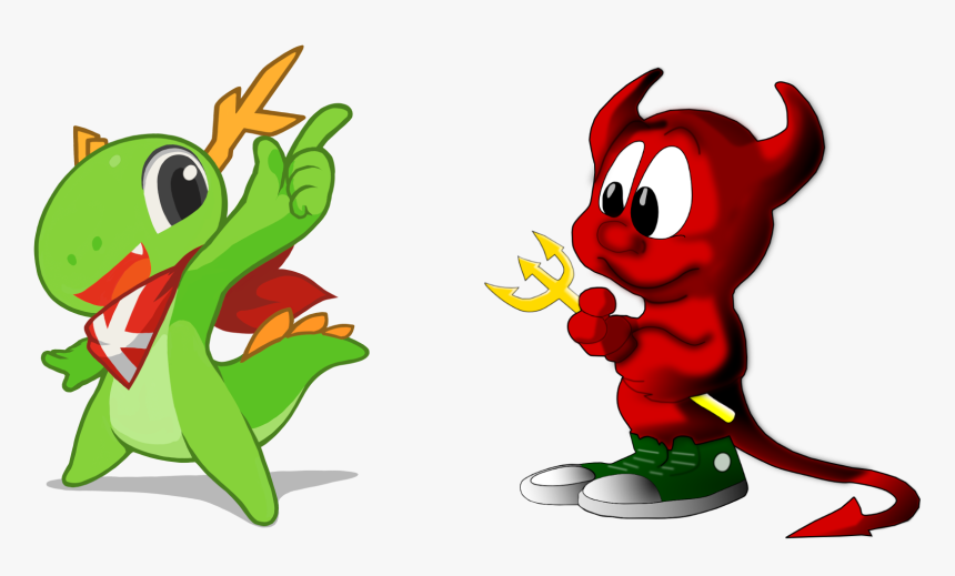 Konqi And Beastie - Kde Mascote, HD Png Download, Free Download