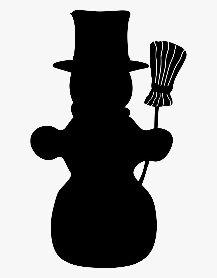 Snowman With Hat Broom, HD Png Download, Free Download