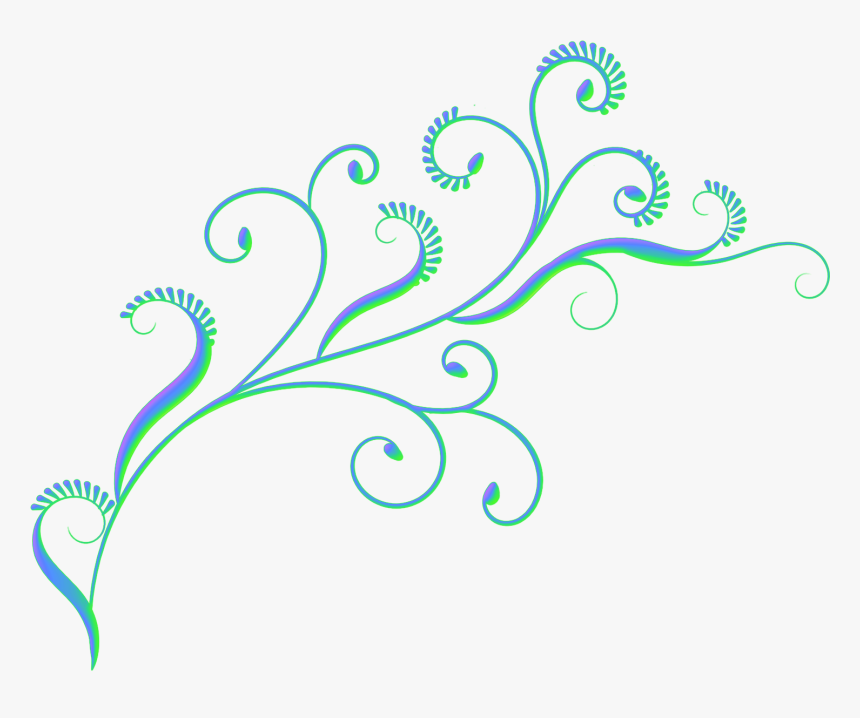 Elegant Vector Swirl Leaf - Simple Swirl Pattern Border, HD Png Download, Free Download