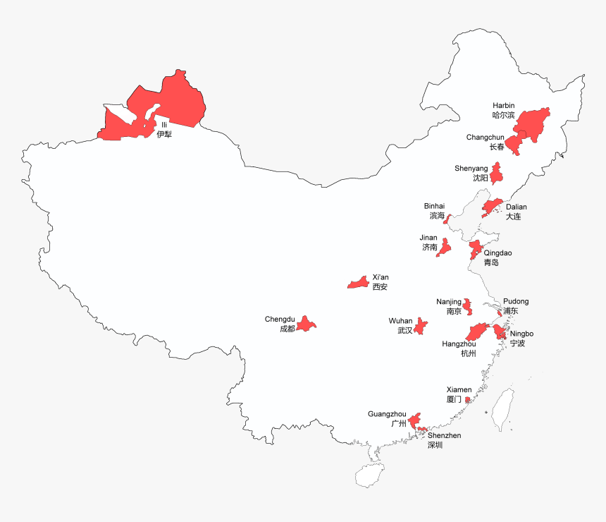 Map Of Sub-provincial Level Entries In The People"s - China Map, HD Png Download, Free Download