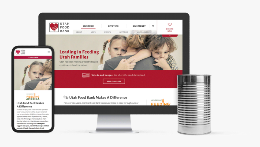 Utah Food Bank Minimalist Showcase Project Presentation - Website, HD Png Download, Free Download