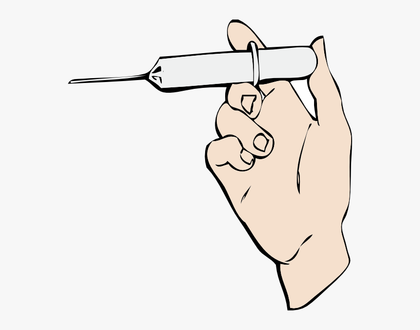 Hand Holding Book Clipart Png Free Hand Holding Syringe - Syringe In Hand Clipart, Transparent Png, Free Download