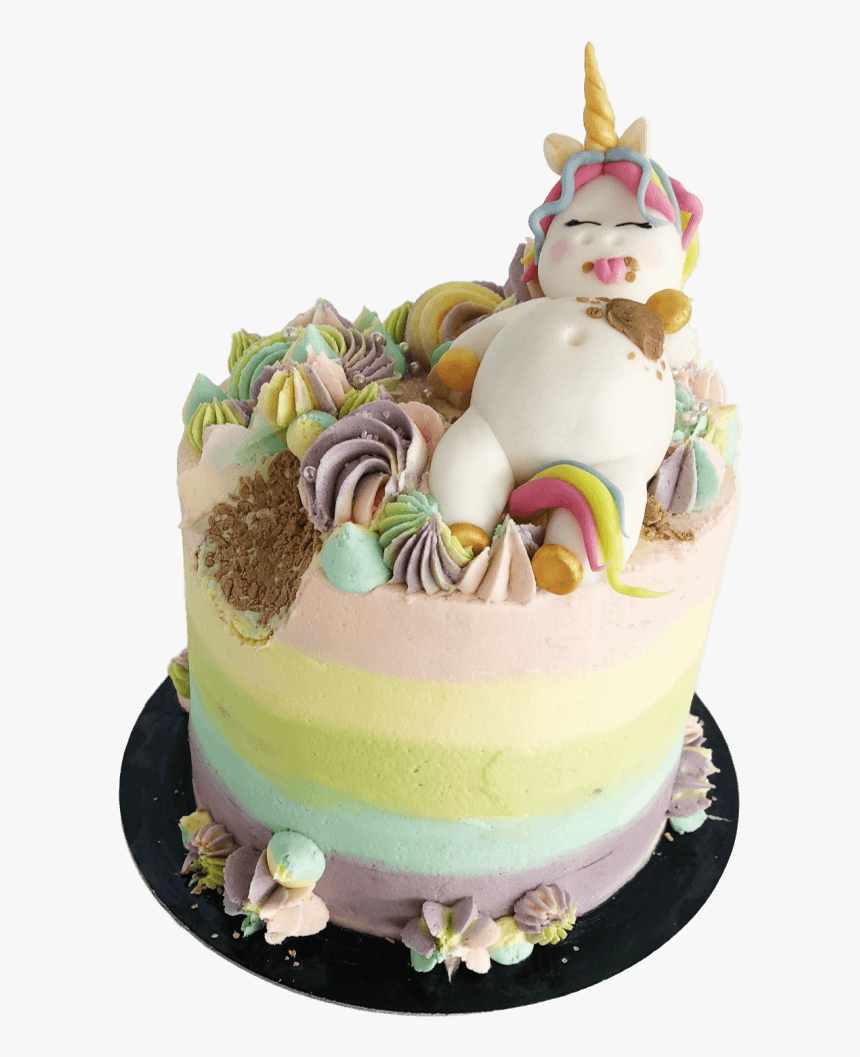 Vegan Fat Unicorn Cake Delivered"
 Class= - Girls Modern Birthday Cakes, HD Png Download, Free Download