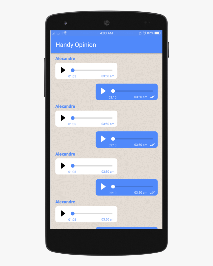 Whatsapp Like Chat Audio Message Layout Xml For Android - Android Phone Incoming Call, HD Png Download, Free Download