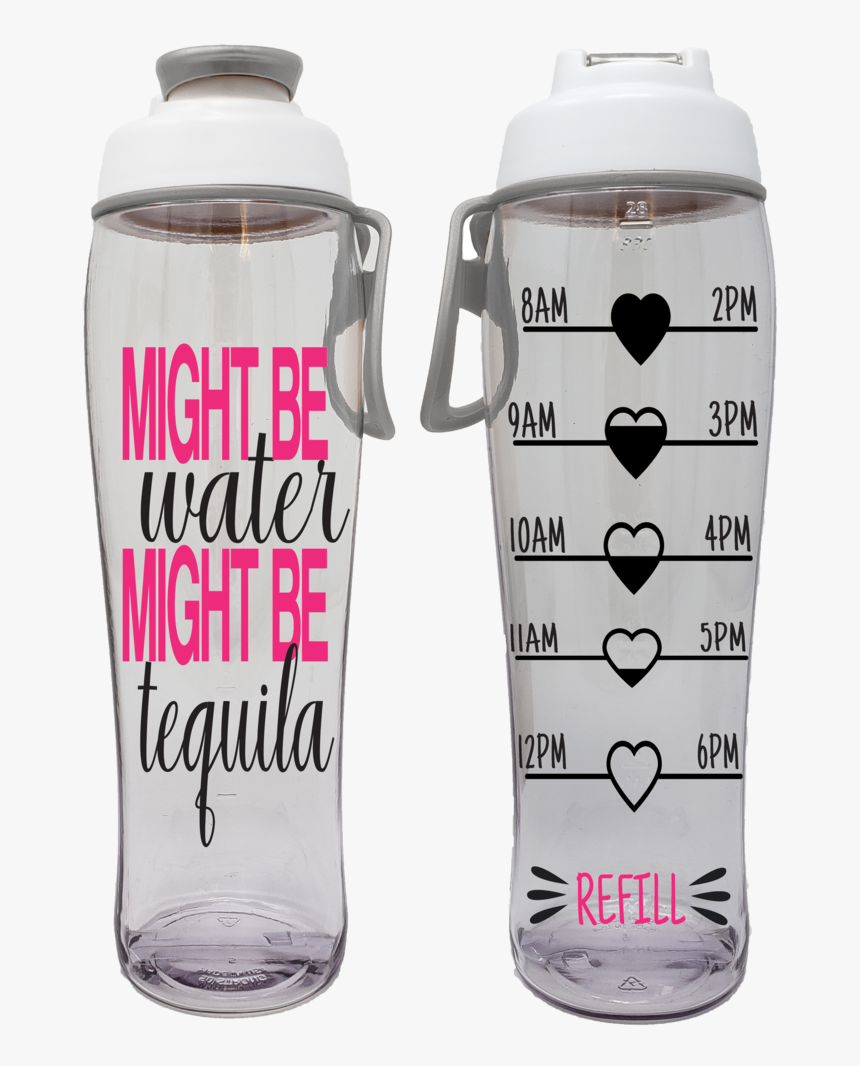 Might Be Tequila Hydration Tracker Water Bottle - Water Bottle, HD Png Download, Free Download