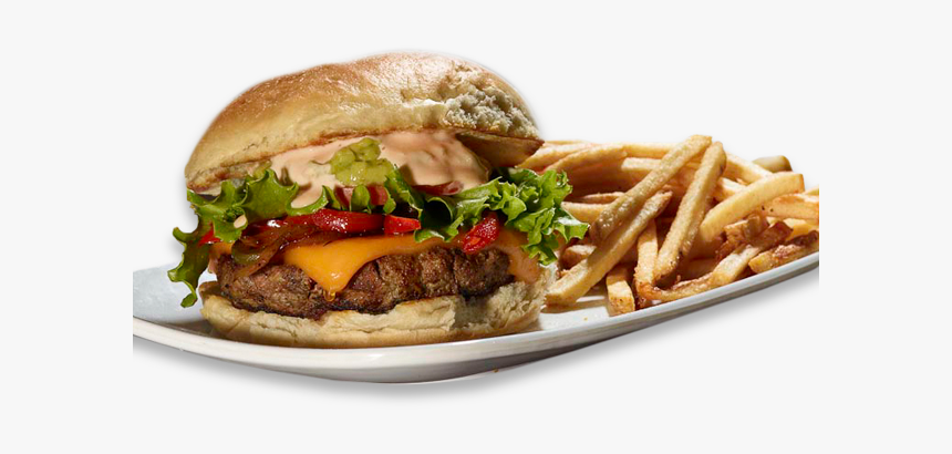 Burger On Plate Png, Transparent Png, Free Download