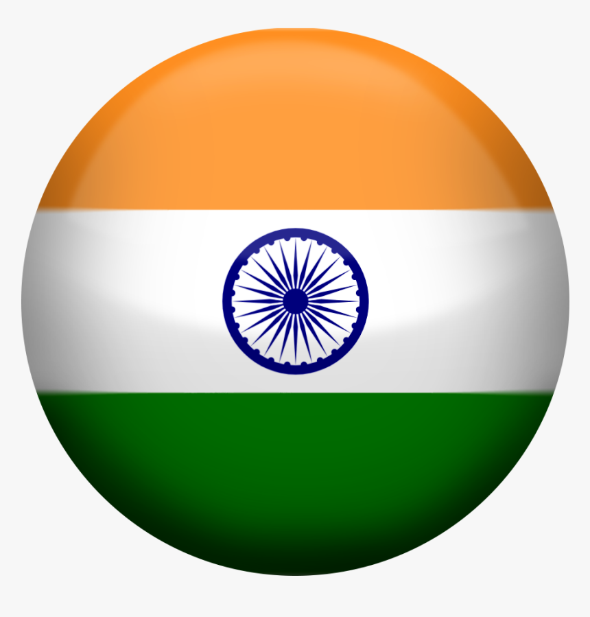 Indian Flag Button - India Round Flag Png, Transparent Png, Free Download