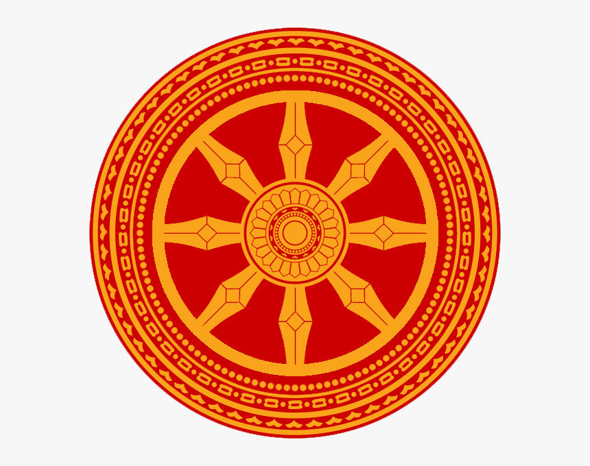 Buddhist Flag With Dharma Wheel, HD Png Download, Free Download