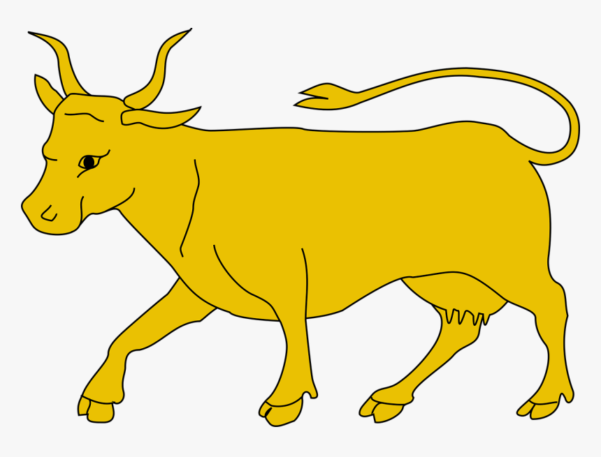 Clip Art Yellow Cow - Yellow Cow Clipart, HD Png Download, Free Download