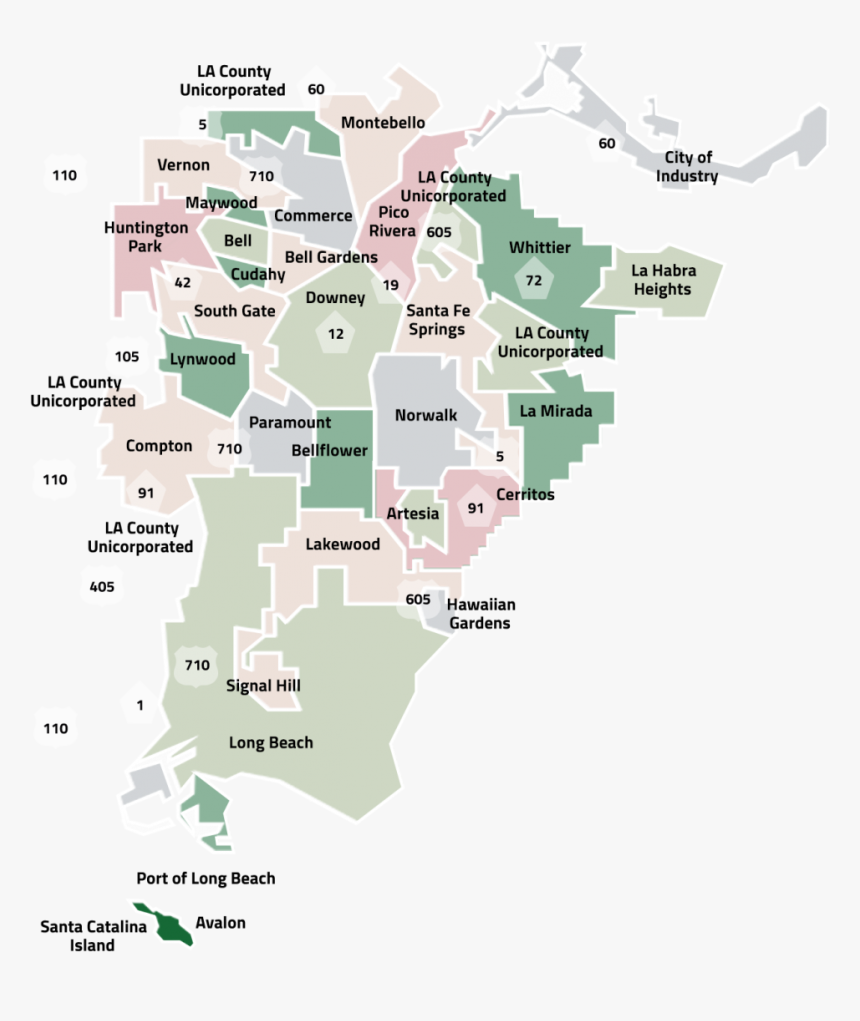 Gateway Cities Map, HD Png Download, Free Download