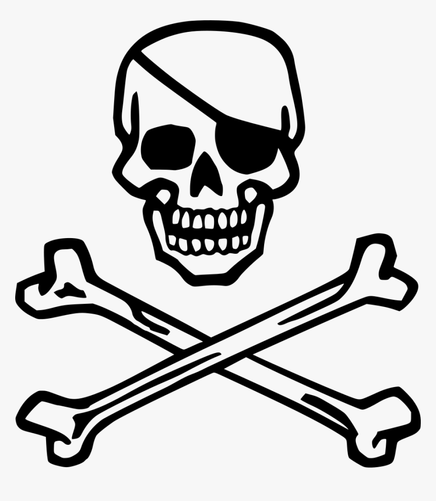 Skull And Crossbones - Skull And Crossbones With Eye Patch, HD Png Download, Free Download