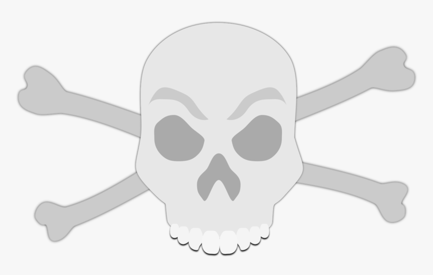 Head,skull,jaw - Skull And Bones Grey, HD Png Download, Free Download